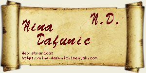 Nina Dafunić vizit kartica